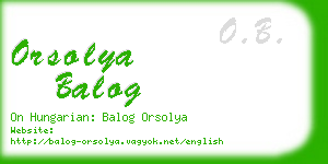 orsolya balog business card